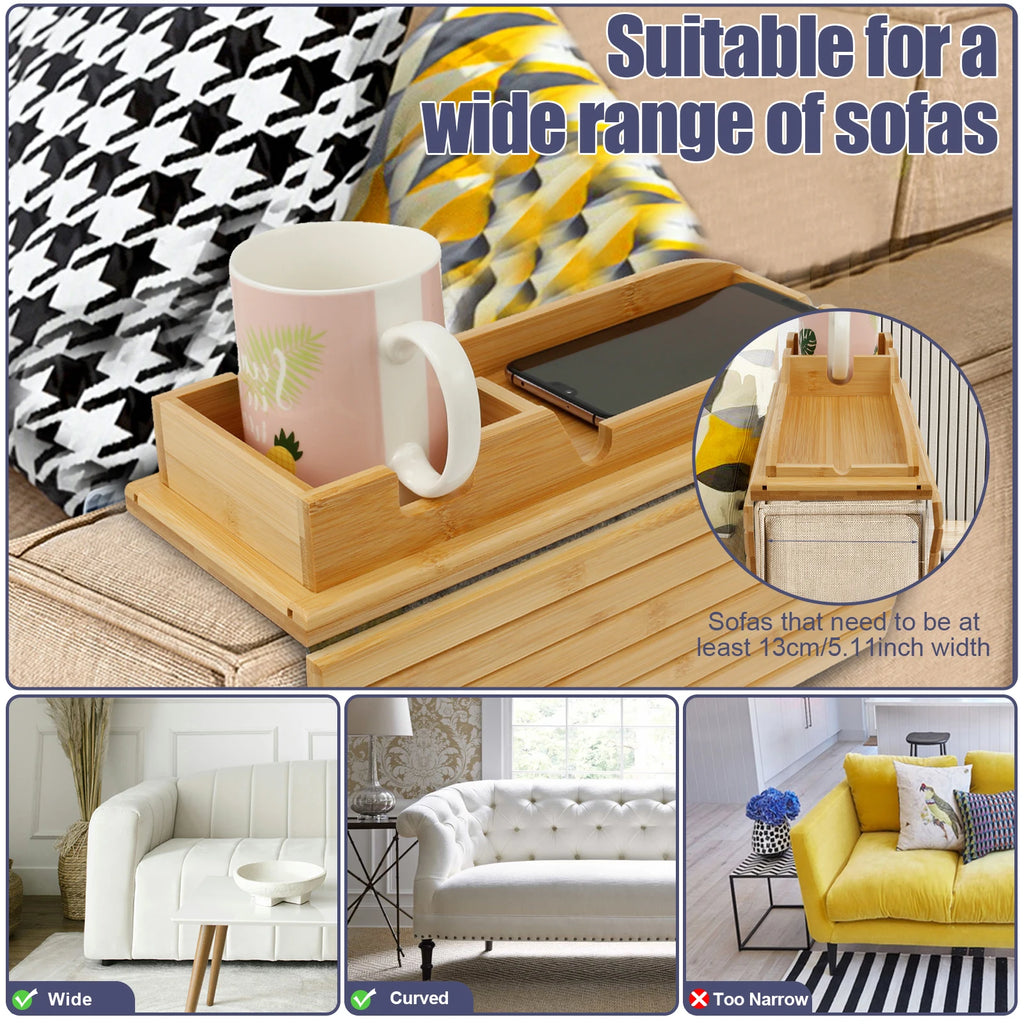 Bamboo Sofa Arm Tray